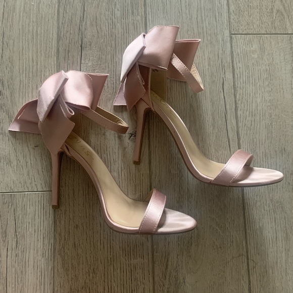 Pink Lulu’s Stilettos with Satin Ankle Bow - Picture 2 of 8